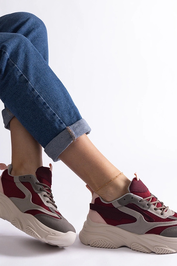 Baskets femme bordeaux et... 2