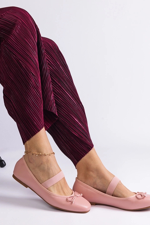 Rosa Ballerinas mit Gummizug und...