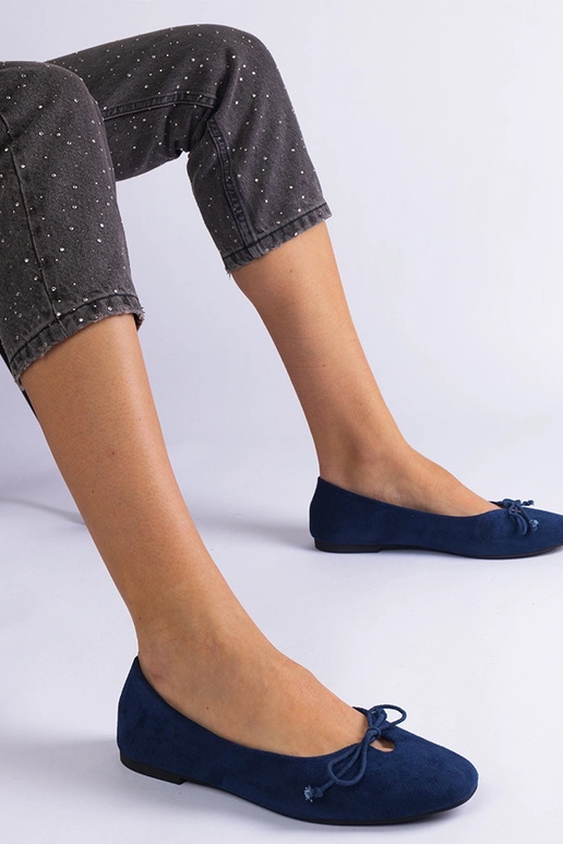 Marineblaue Ballerinas mit...