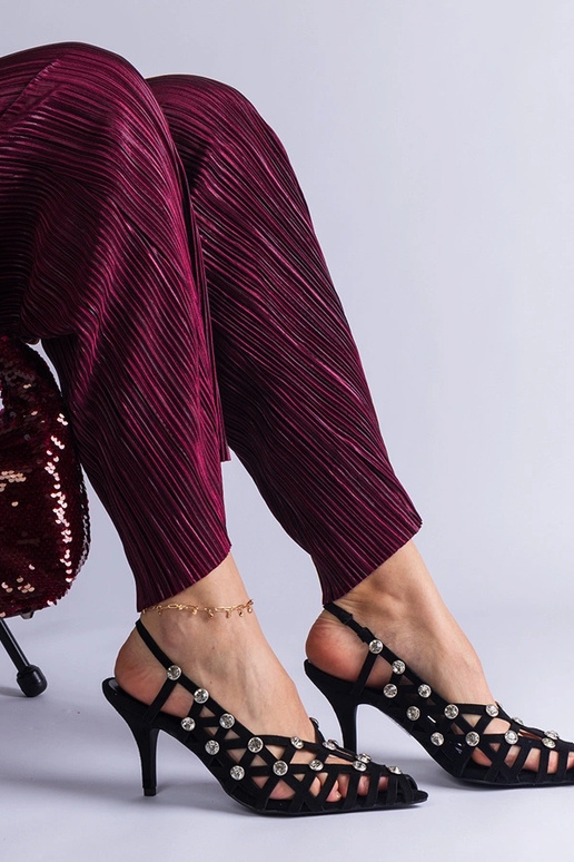 Sorte flettede sandaler med sten Ellania Sorte flettede sandaler med sten Ellania