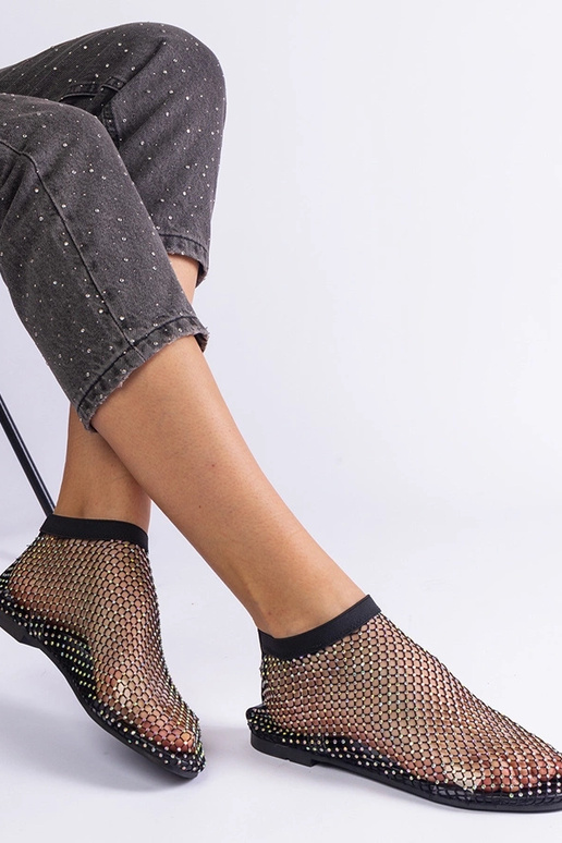 Sandales en maille noire avec zircons... Sandales en maille noire avec zircons...