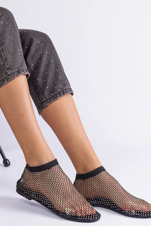 Sandales en maille noire avec zircons... Sandales en maille noire avec zircons...