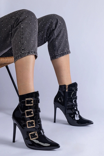 Schwarze Lackbooties mit...