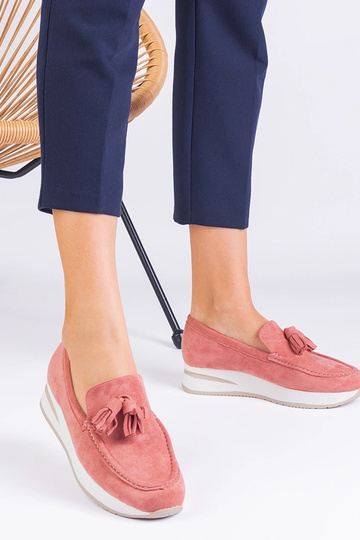 Pink platform loafers til kvinder med Selerina dekoration 2