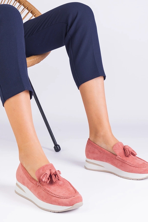 Pink platform loafers til kvinder med... Pink platform loafers til kvinder med...