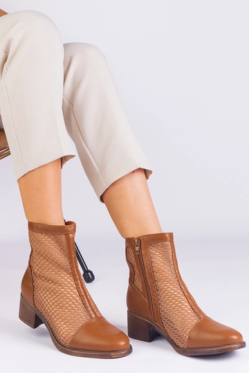 Bottines en maille marron à...