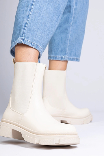 Beige Stiefeletten mit... 2