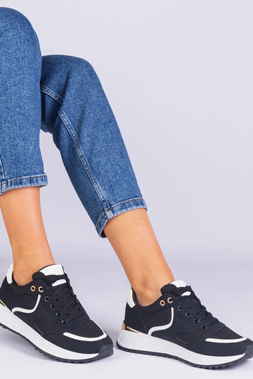 Schwarze Damen-Sneaker mit...
