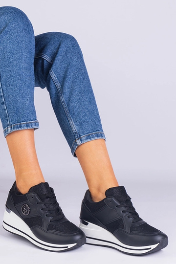 Schwarze Damen-Sneaker mit...