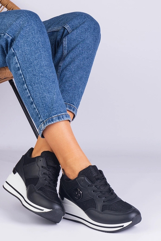 Schwarze Damen-Sneaker mit...