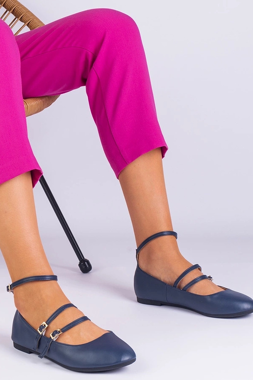 Marineblaue Ballerinas aus Ökoleder...