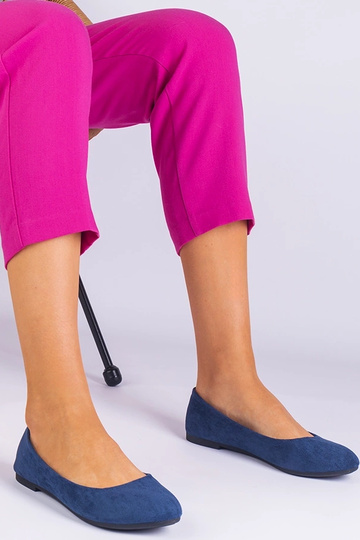 Marineblaue Damenballerinas mit Schleife, Wildleder Ingera 2