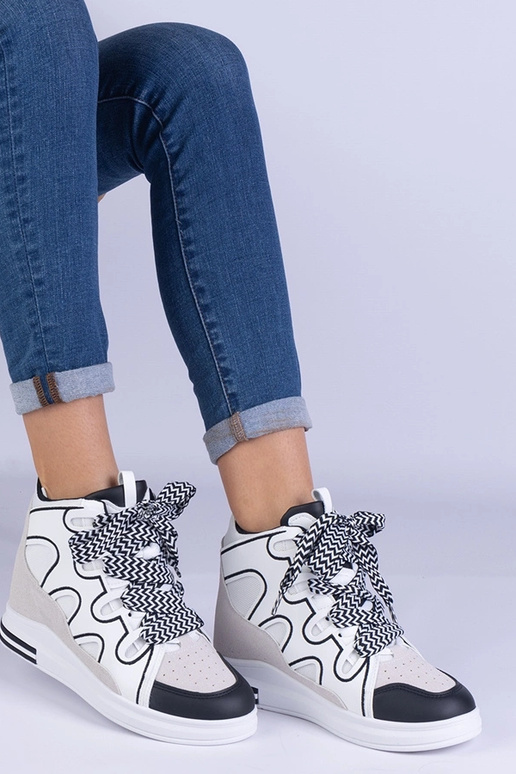 Weiße Damen-Sneaker mit dicken...