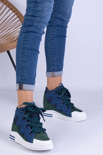 Baskets femme bleu marine à...