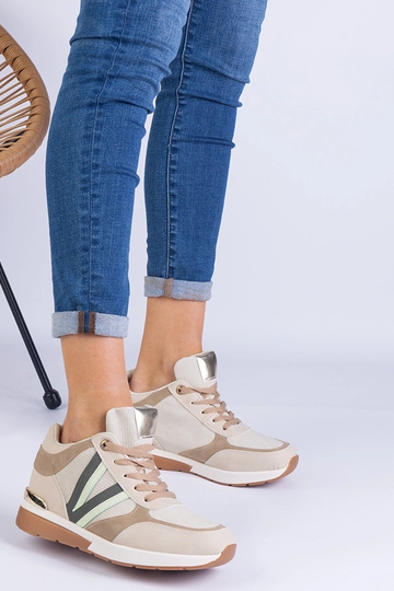 Beige Damen-Sneaker mit... 2