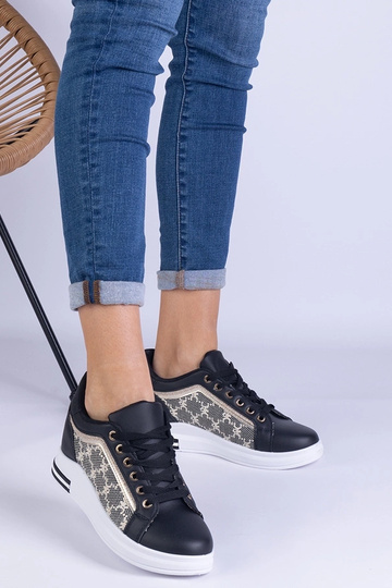 Schwarze Damen-Sneaker mit...