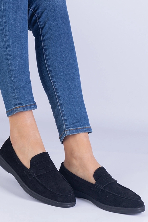 Mocassins classiques ajourés noirs en...