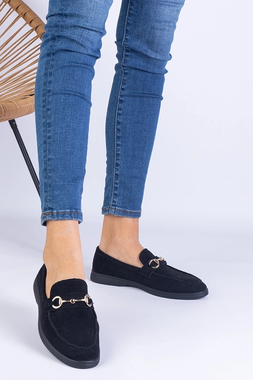 Bottines en suédine noire avec...