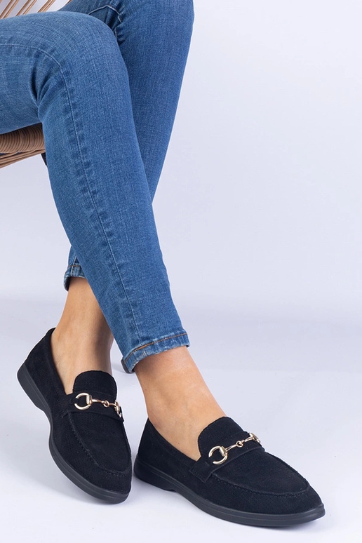 Bottines en suédine noire avec...