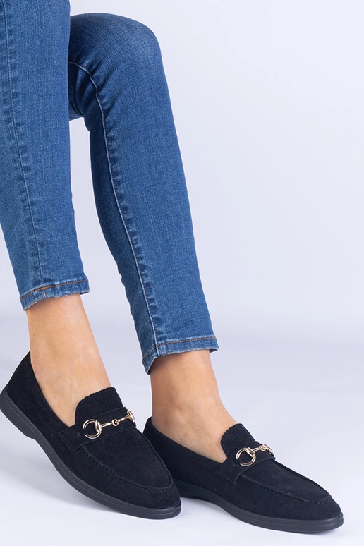 Bottines en suédine noire avec...