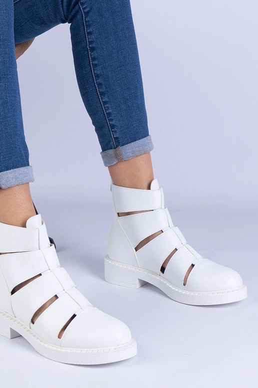 Bottines blanches en éco-cuir avec...