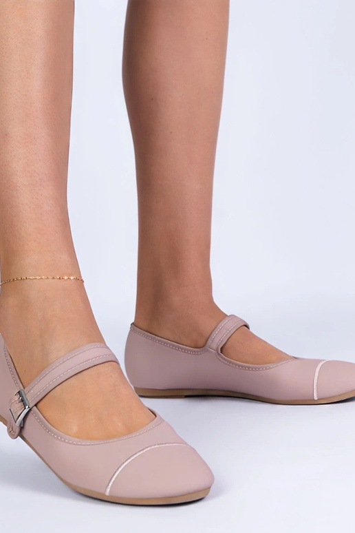 Roze ballerina's met een matte...