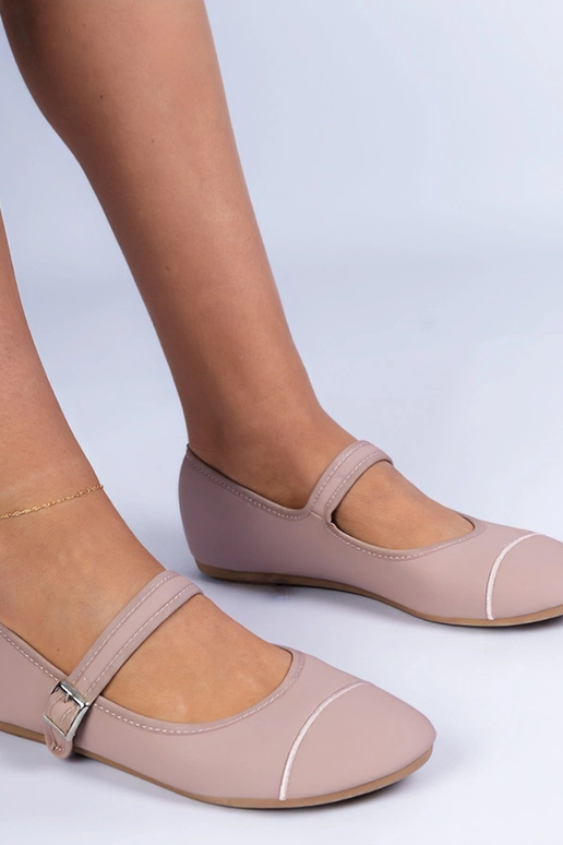 Roze ballerina's met een matte...