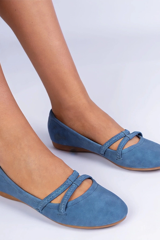 Ballerines bleues pour femmes en...