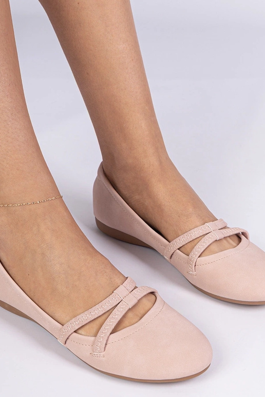 Roze dames ballerina's van matte...