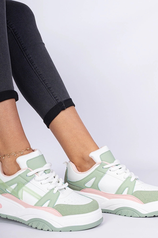 Luciana groene sneakers met dikke veters Luciana groene sneakers met dikke veters