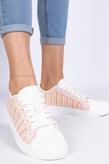 Bellisio roze dames sneakers van stof