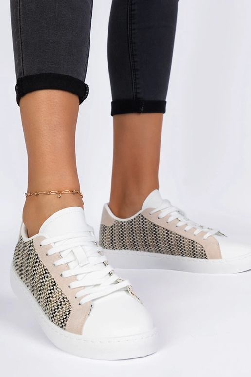Sneakers beiges pour femmes en tissu... Sneakers beiges pour femmes en tissu...