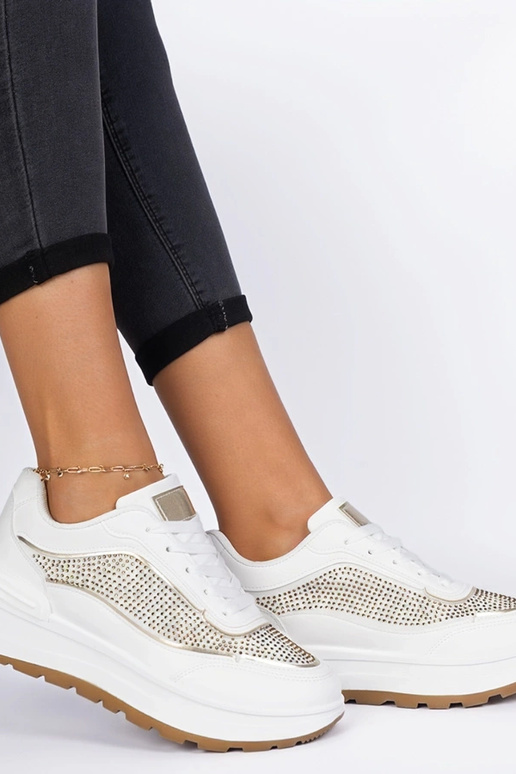 Sneakers blanches pour femmes ornées... Sneakers blanches pour femmes ornées...