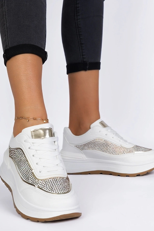 Sneakers blanches pour femmes ornées... Sneakers blanches pour femmes ornées...