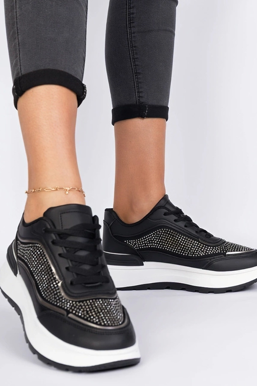 Fucco zwarte dames sneakers met...