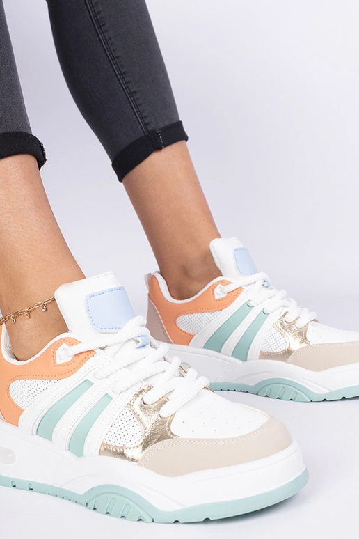 Bartella oranje dames sneakers met...