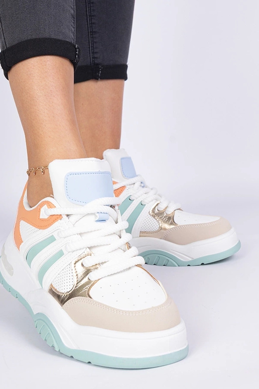 Bartella oranje dames sneakers met...