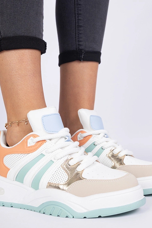 Sneakers orange pour femmes avec un...