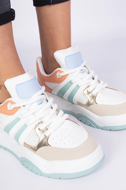 Bartella oranje dames sneakers met...