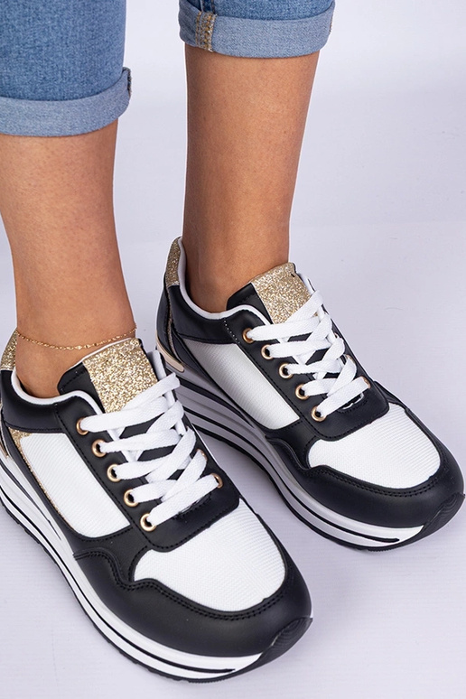 Schwarze Sneakers mit Glitzer und...