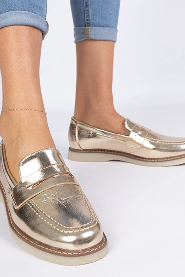 Mocassins classiques dorés pour femmes Merisa