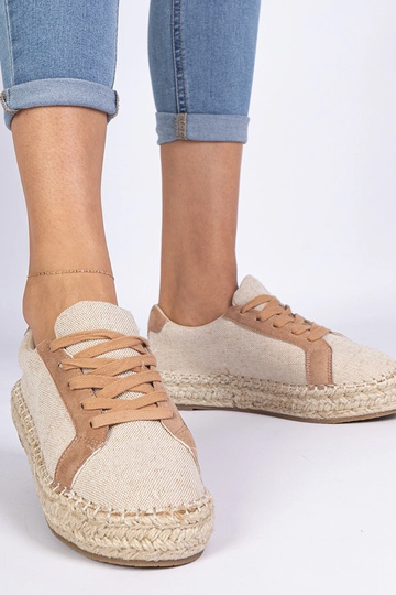 Braune Damen-Espadrilles mit Schnürung Malsi