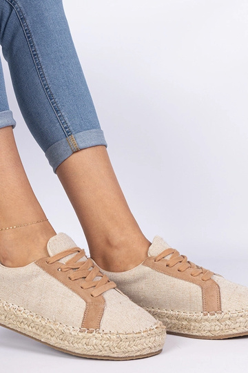 Espadrilles marron pour femmes à lacets Malsi 2