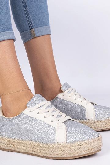 Espadrilles argentées pour femmes ornées de paillettes Taredo 2