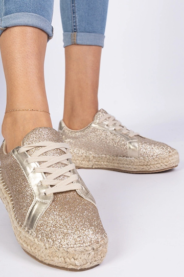 Gouden dames espadrilles...