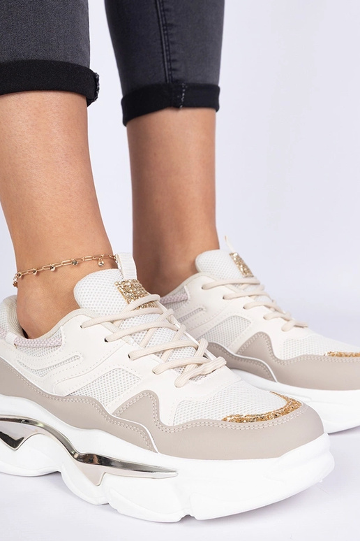 Baskets beiges pour femmes ornées de... Baskets beiges pour femmes ornées de...