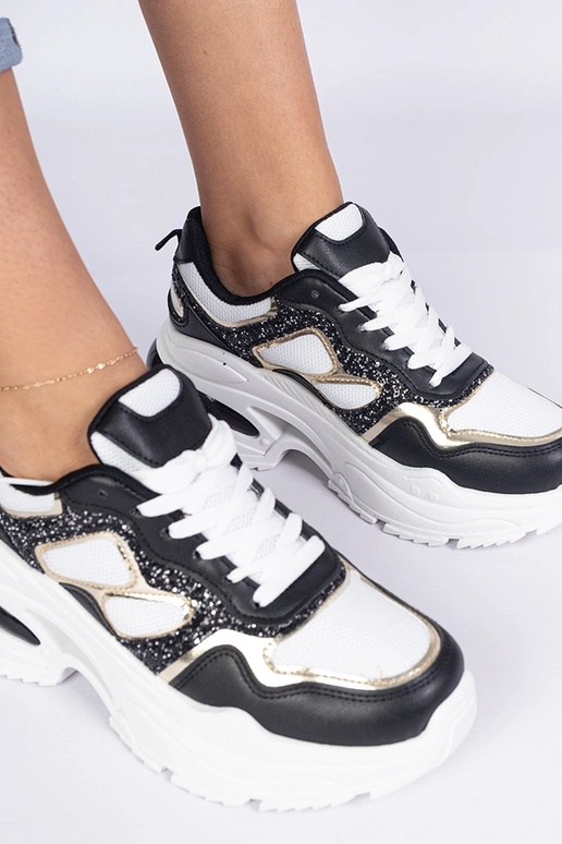 Schwarze Damen-Sneakers mit Glitzer... Schwarze Damen-Sneakers mit Glitzer...