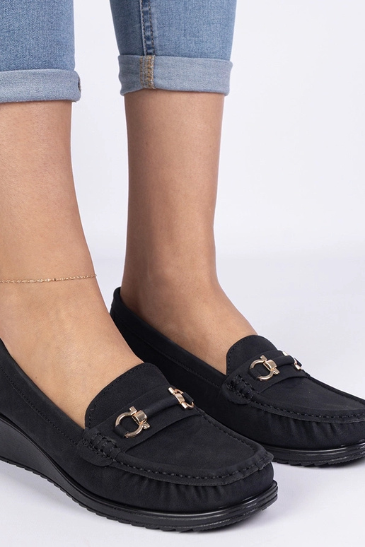 Mocassins noirs pour femmes à semelle... Mocassins noirs pour femmes à semelle...