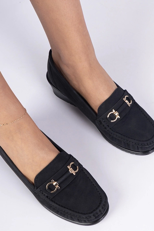 Mocassins noirs pour femmes à semelle... Mocassins noirs pour femmes à semelle...