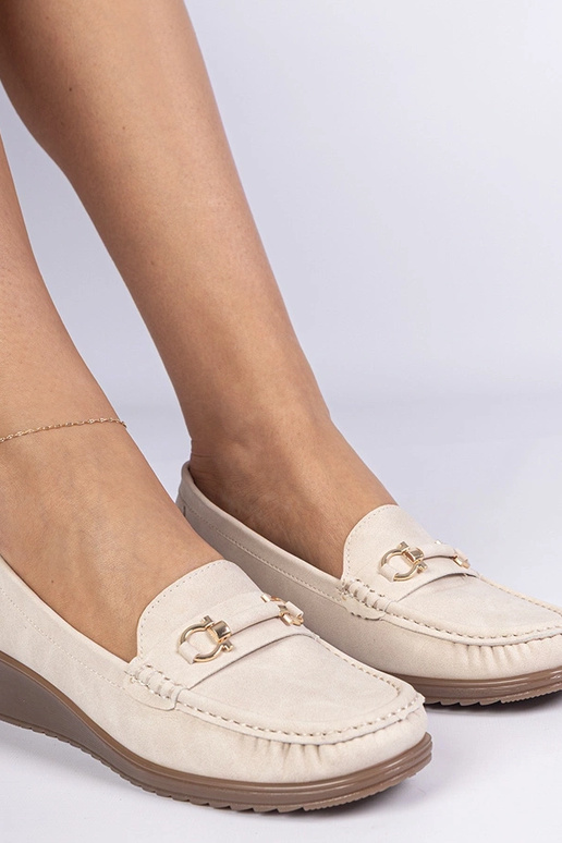 Mocassins crème pour femmes à semelle... Mocassins crème pour femmes à semelle...